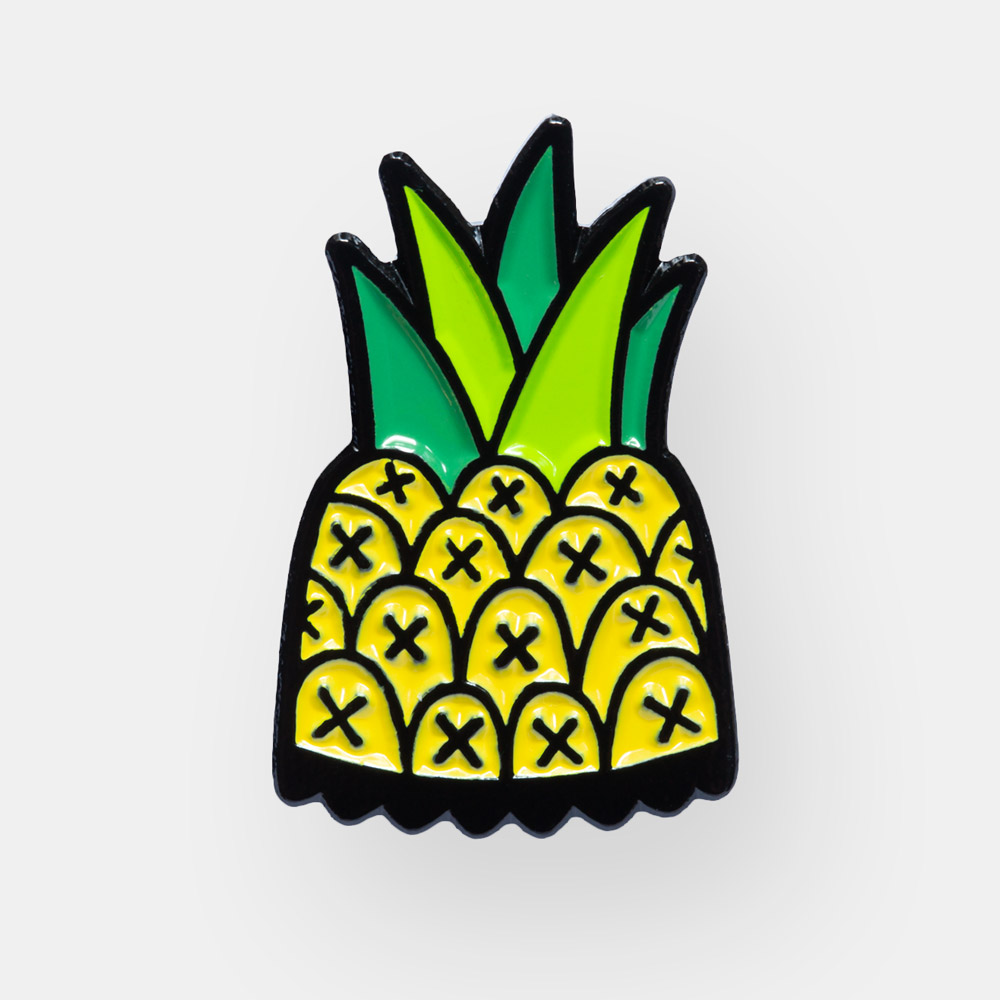 Pin Ananas gelb/grün